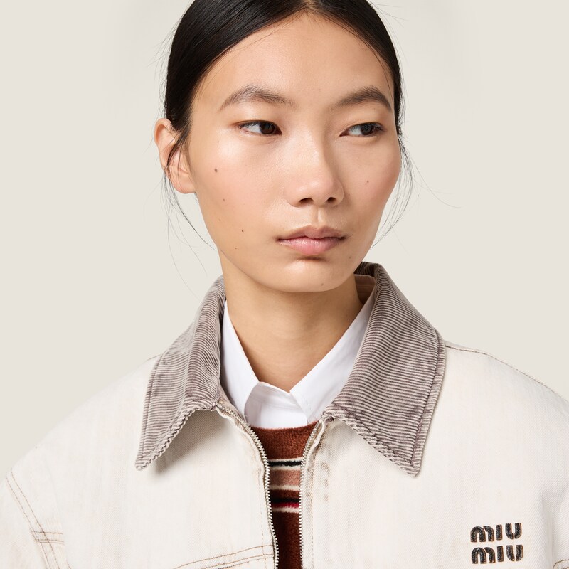 Denim blouson jacket