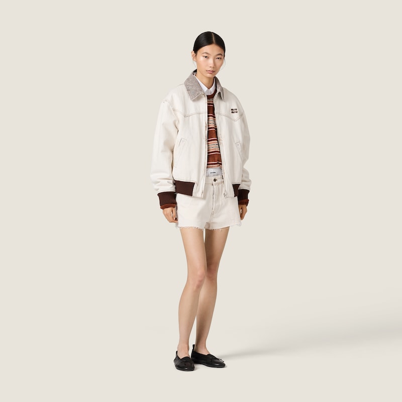Denim blouson jacket