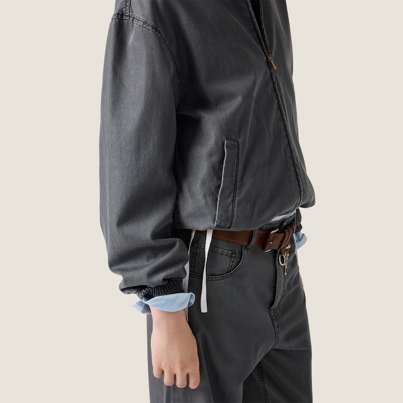 Chambray blouson jacket