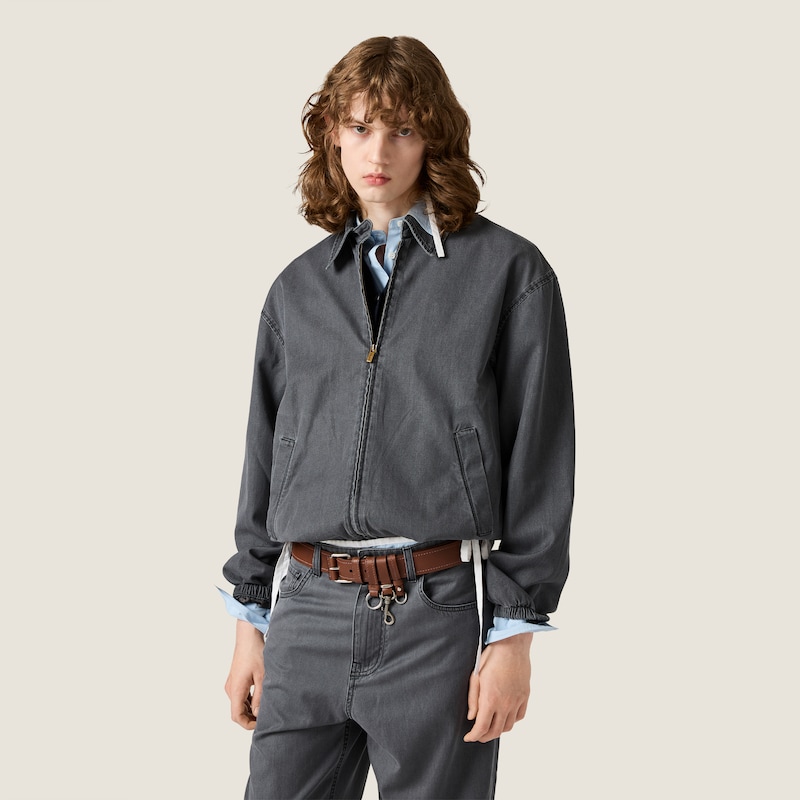 Chambray blouson jacket