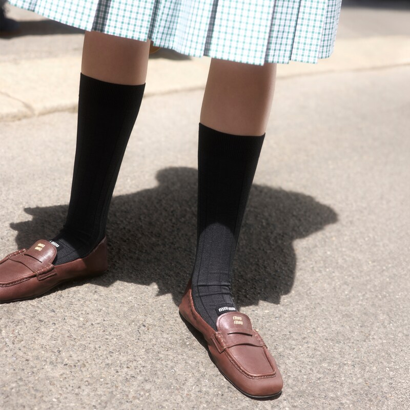 Silk knee-high socks