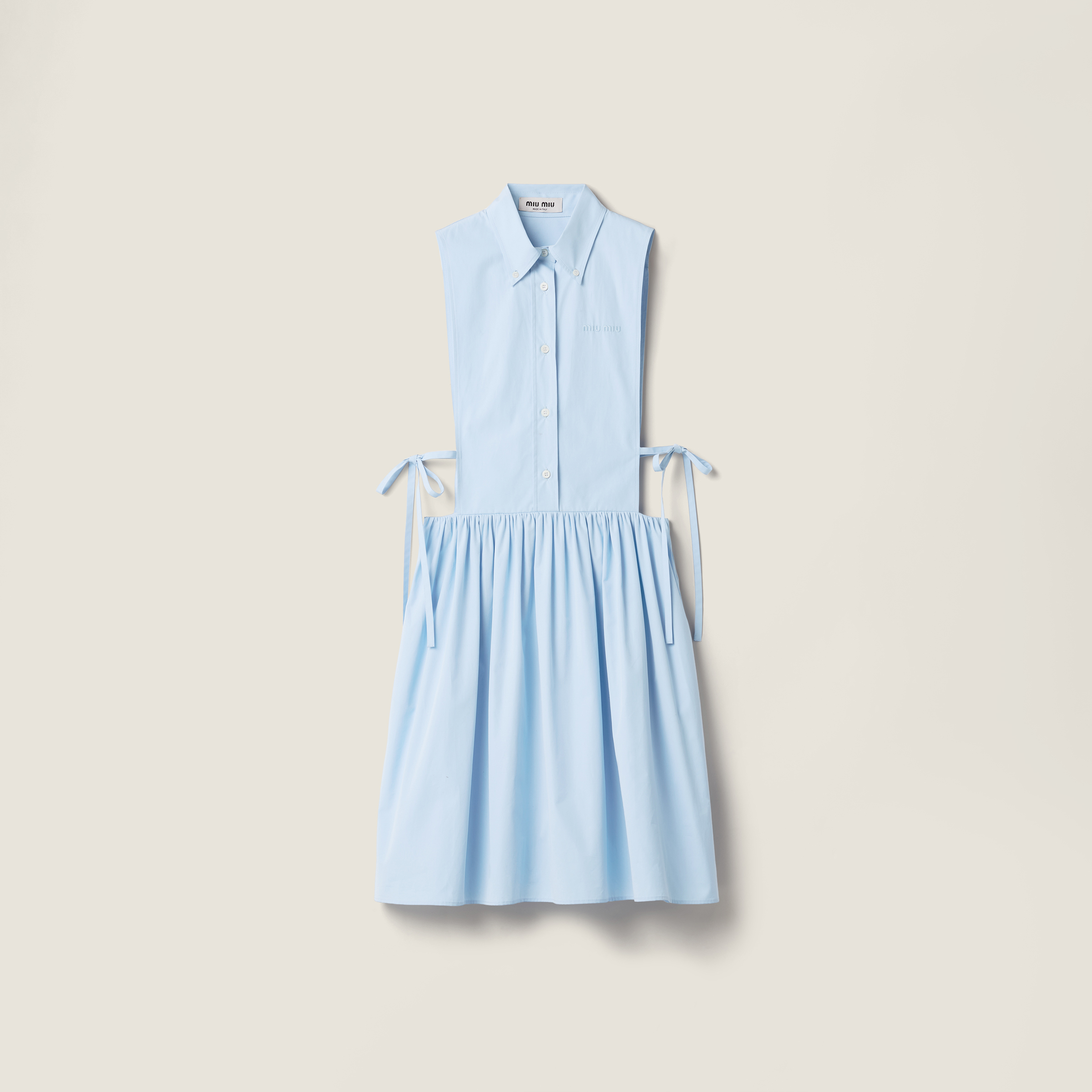 Poplin side tie dress