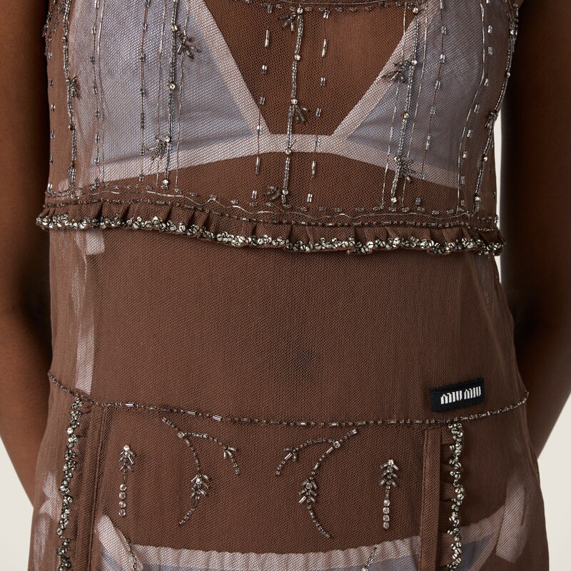 Embellished tulle dress