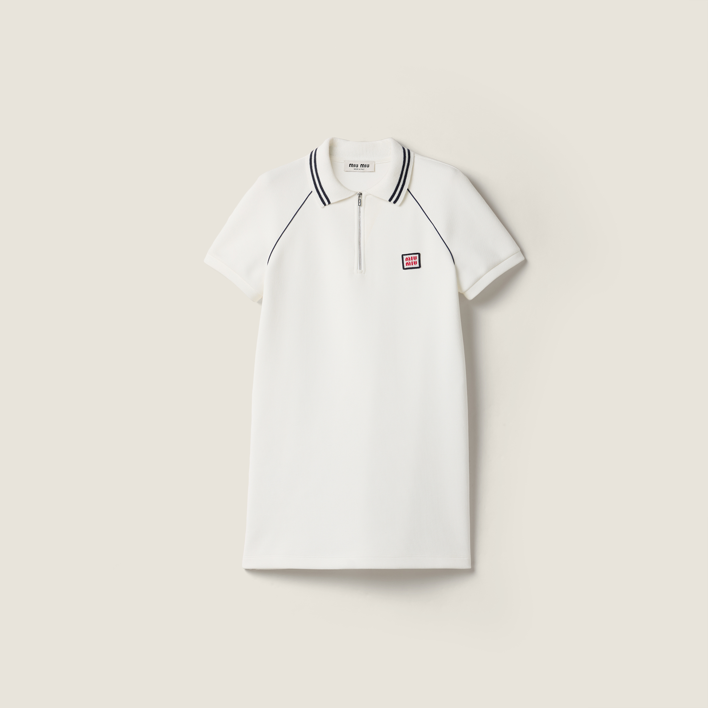Bonded cotton piqué minidress