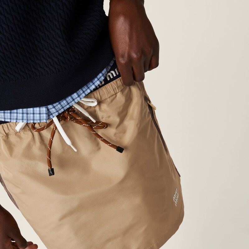 Technical fabric miniskirt