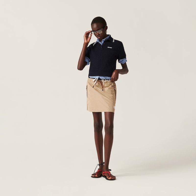 Technical fabric miniskirt