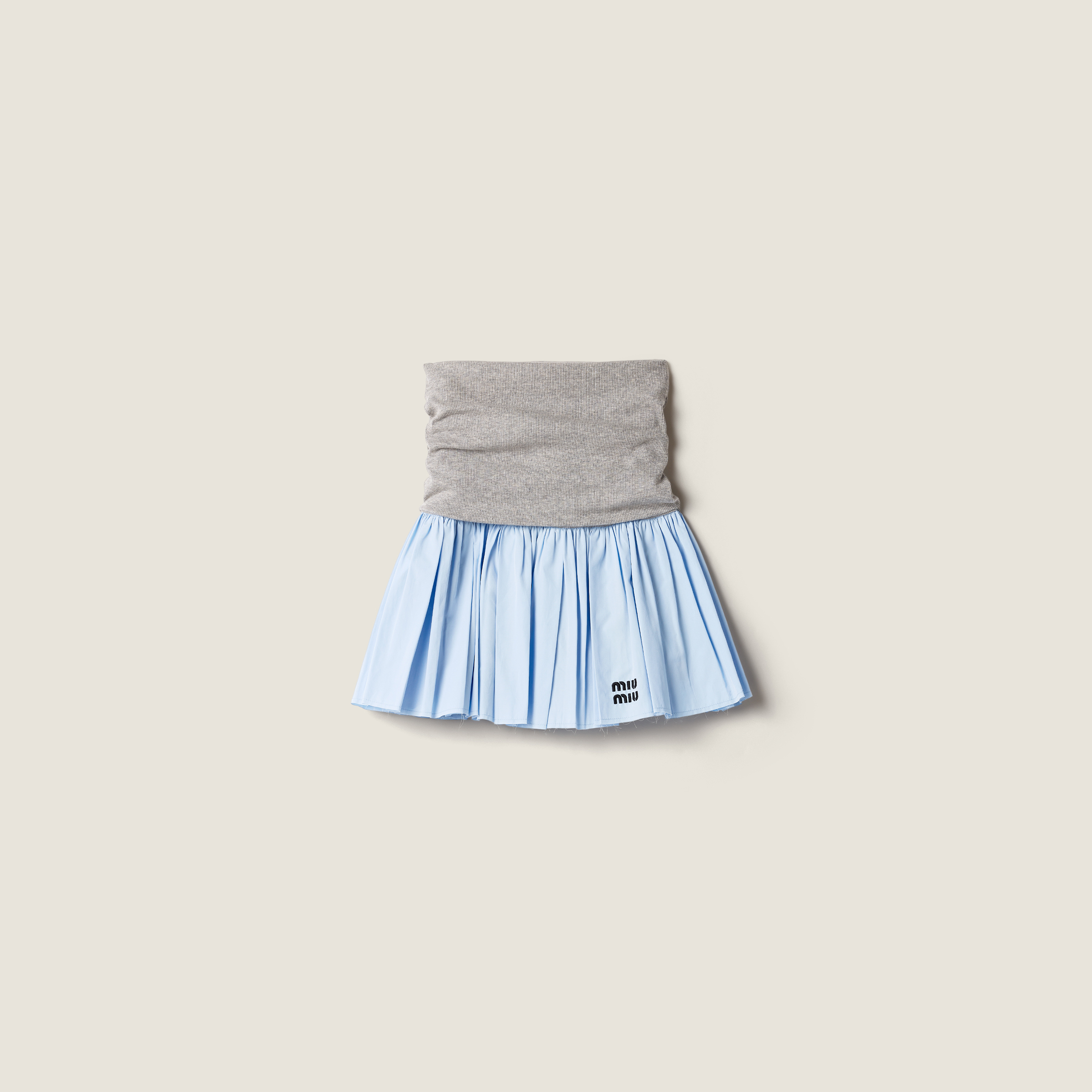 Jersey and poplin skirt
