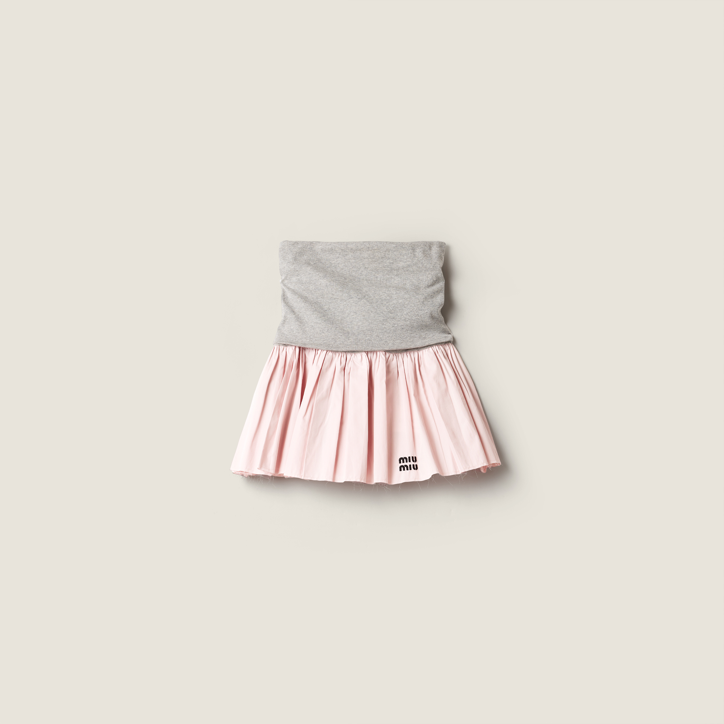 Jersey and poplin skirt