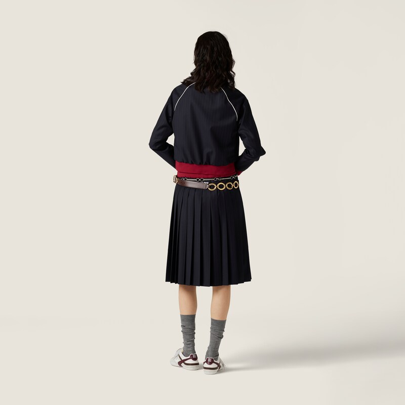 Pleated Pinstripe midi skirt