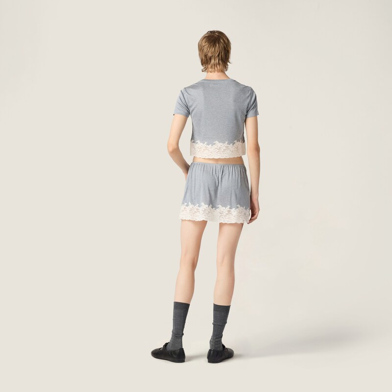 Silk jersey skirt