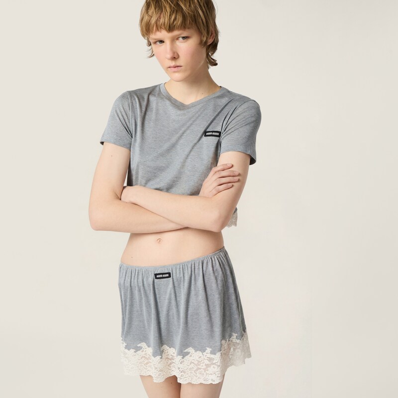Silk jersey skirt