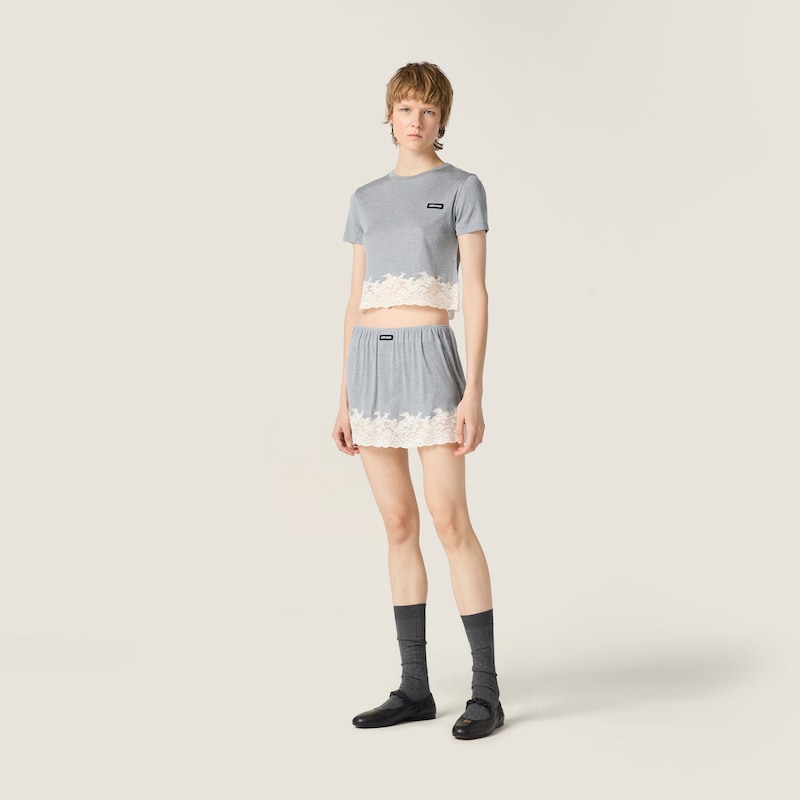 Silk jersey skirt