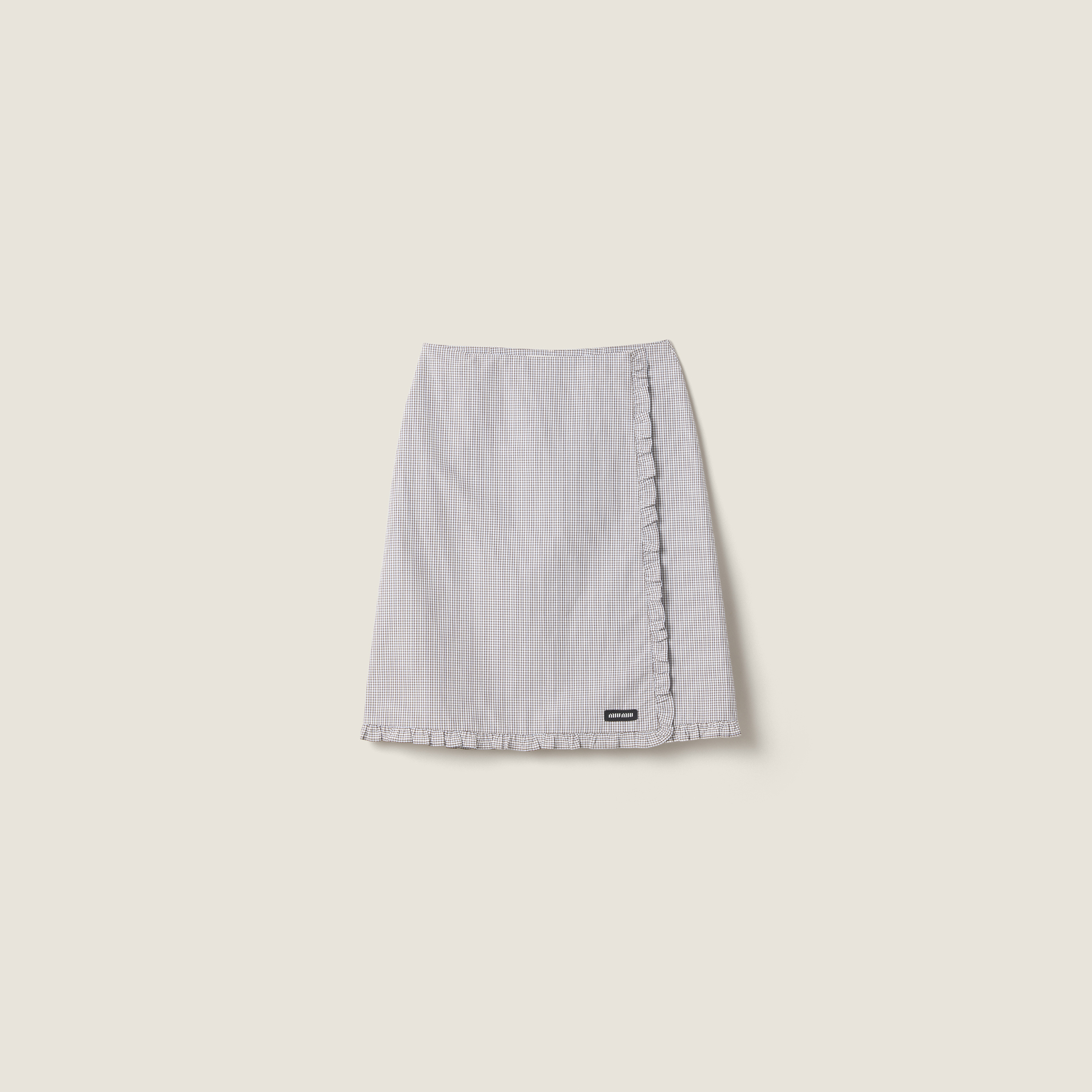 Ruched check skirt