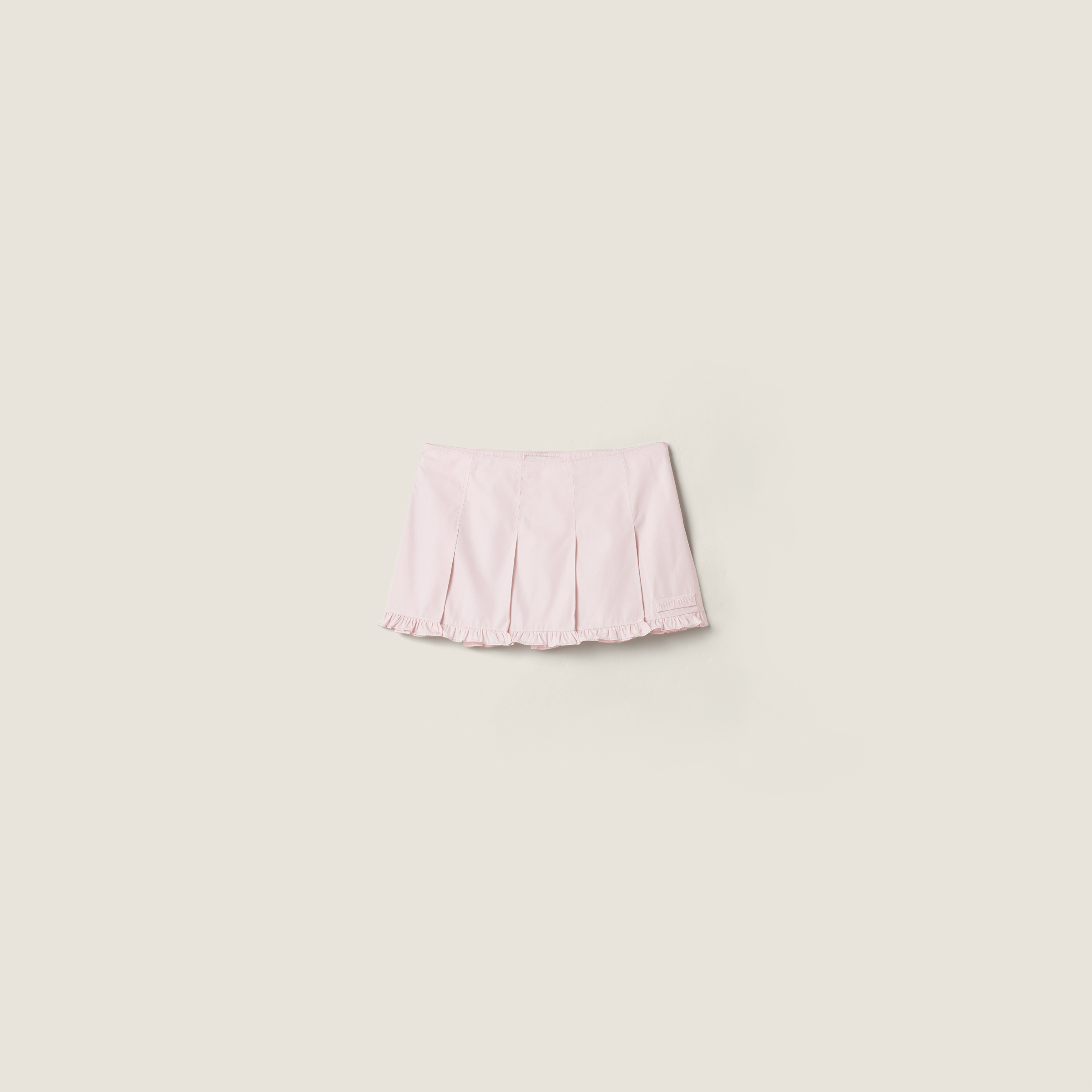 Poplin pleated miniskirt