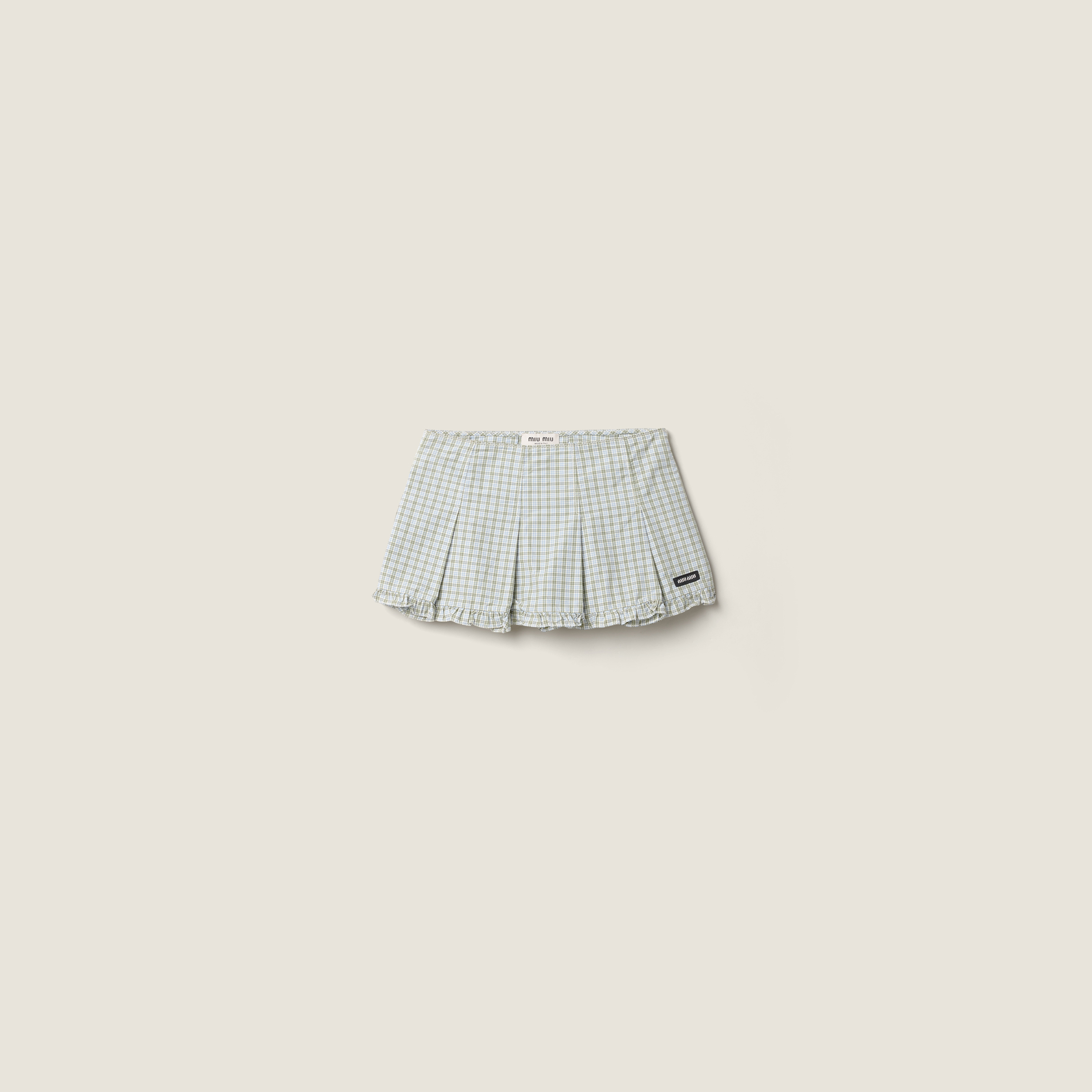 Pleated check miniskirt