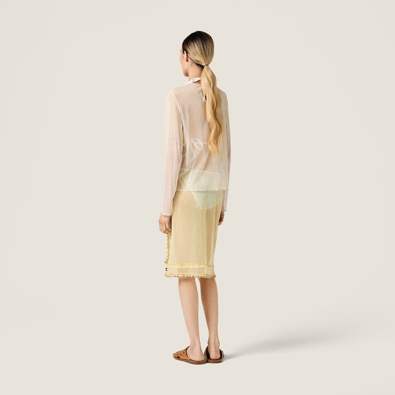 Embroidered tulle skirt