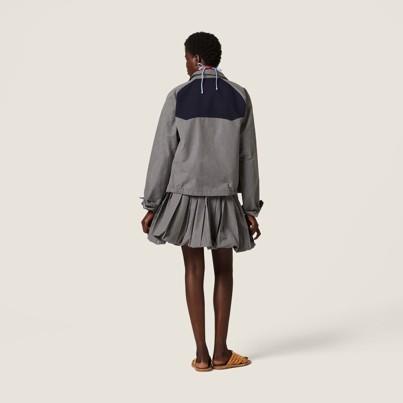 Pleated gingham check skirt
