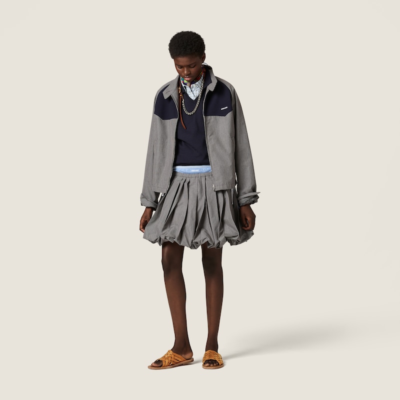 Pleated gingham check skirt