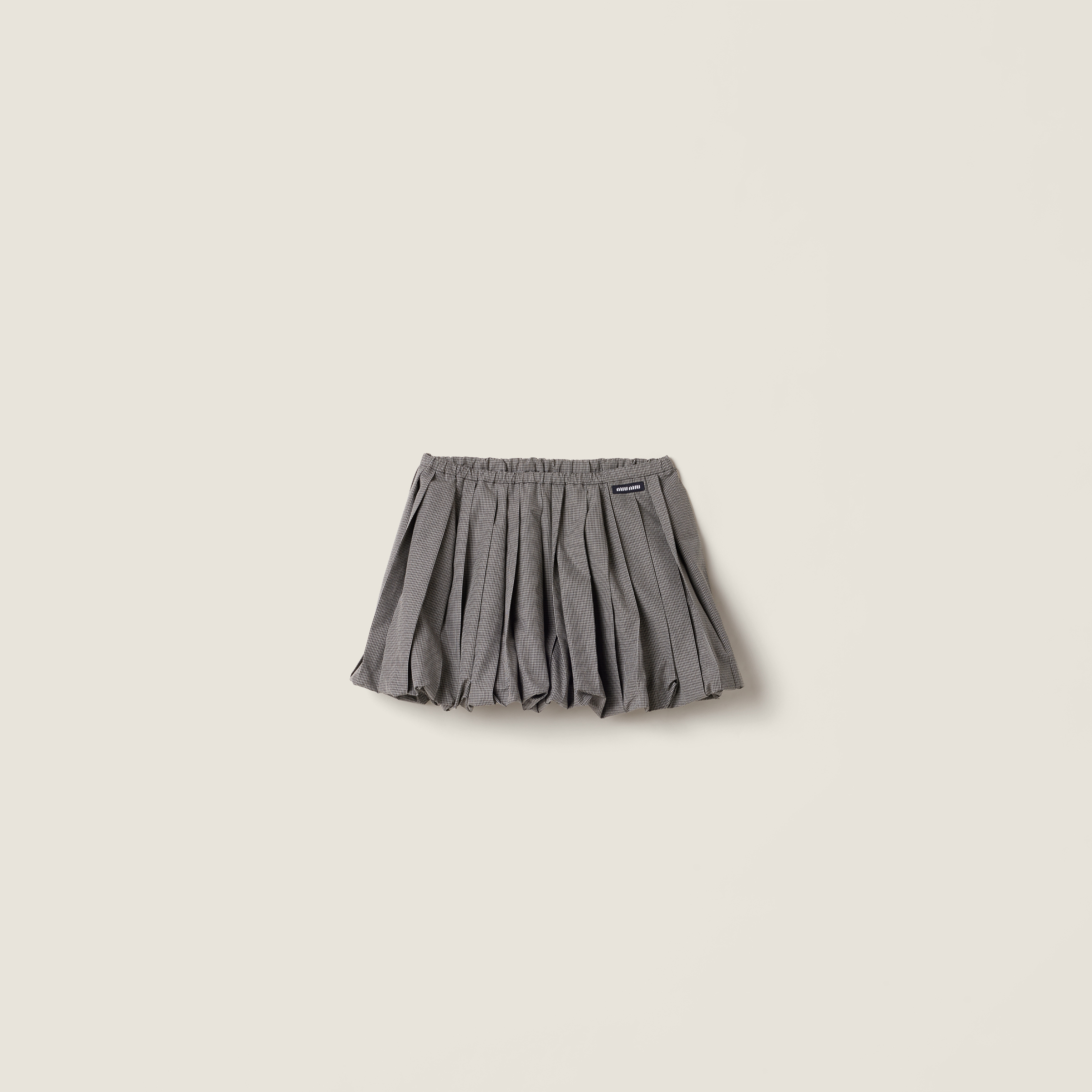 Pleated gingham check skirt