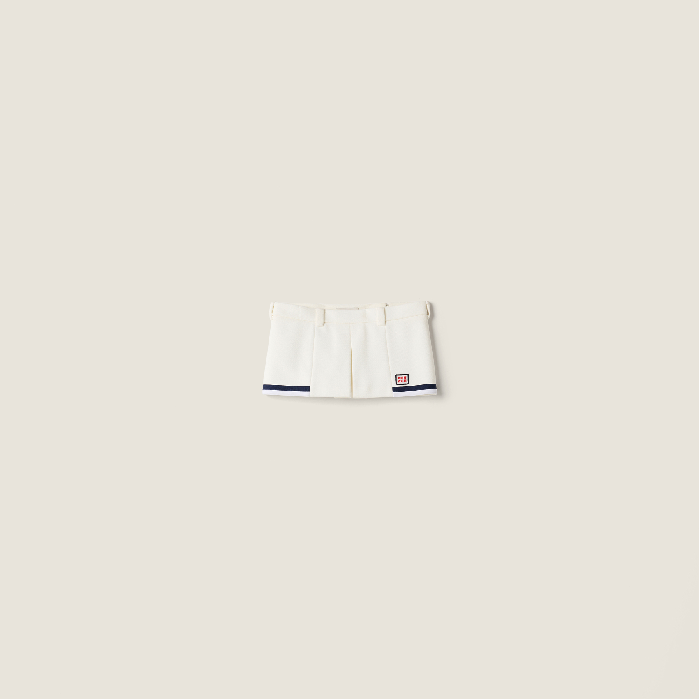 Bonded cotton piqué miniskirt