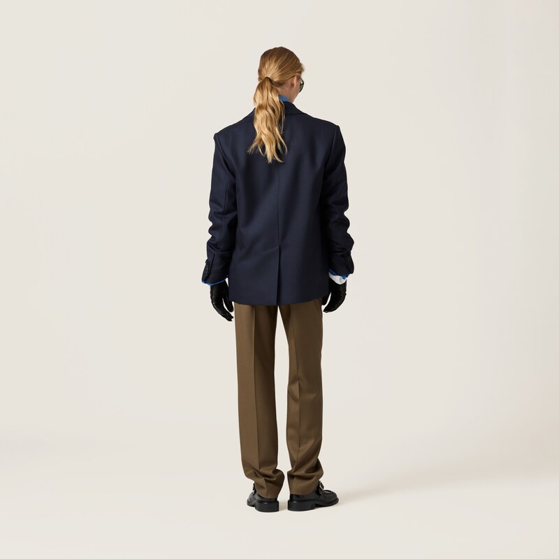 Single-breasted gabardine jacket
