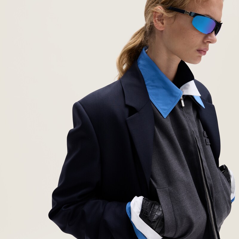 Single-breasted gabardine jacket