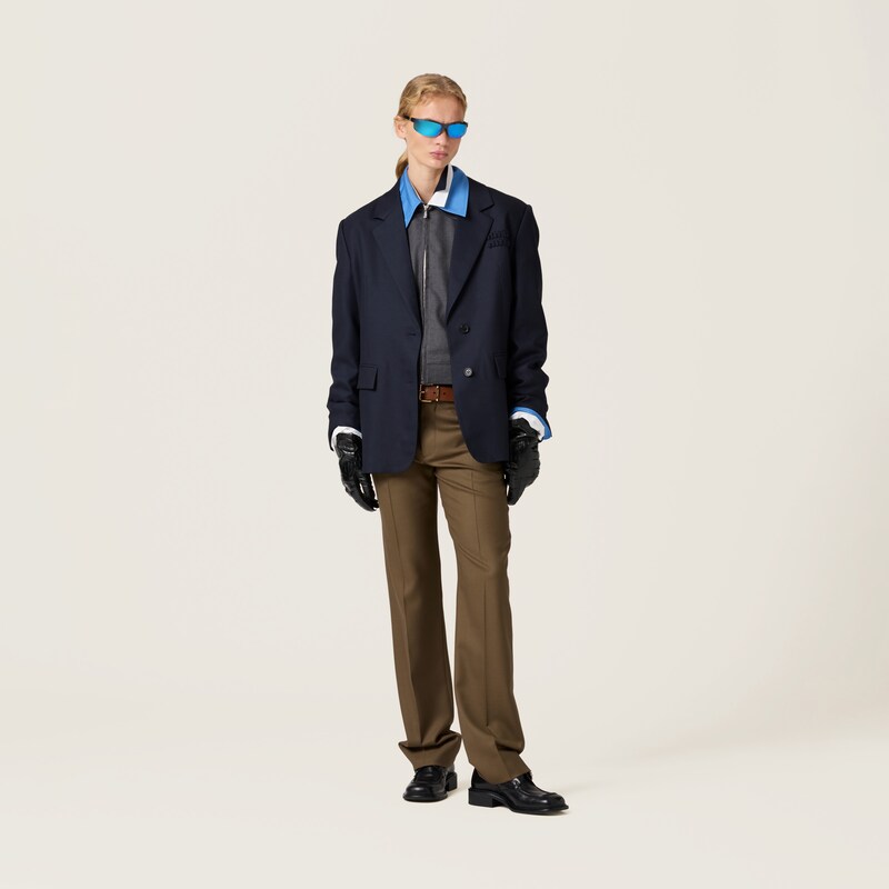 Single-breasted gabardine jacket