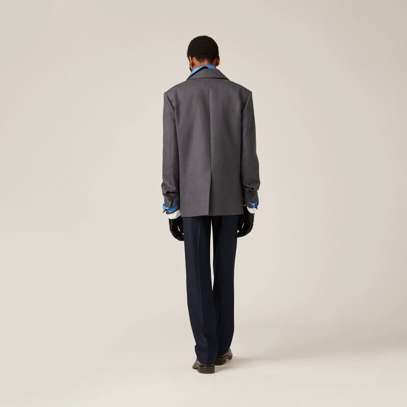 Single-breasted gabardine jacket