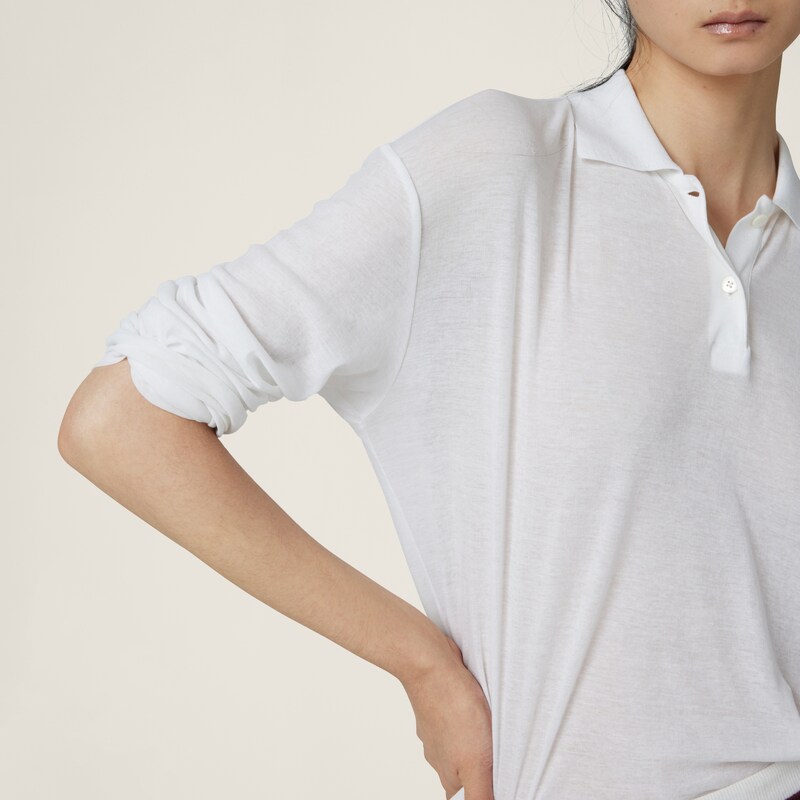 Ribbed jersey polo shirt