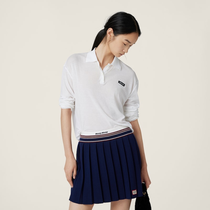Ribbed jersey polo shirt