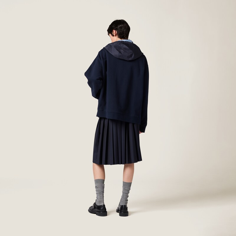 Cotton fleece zipper hoodie