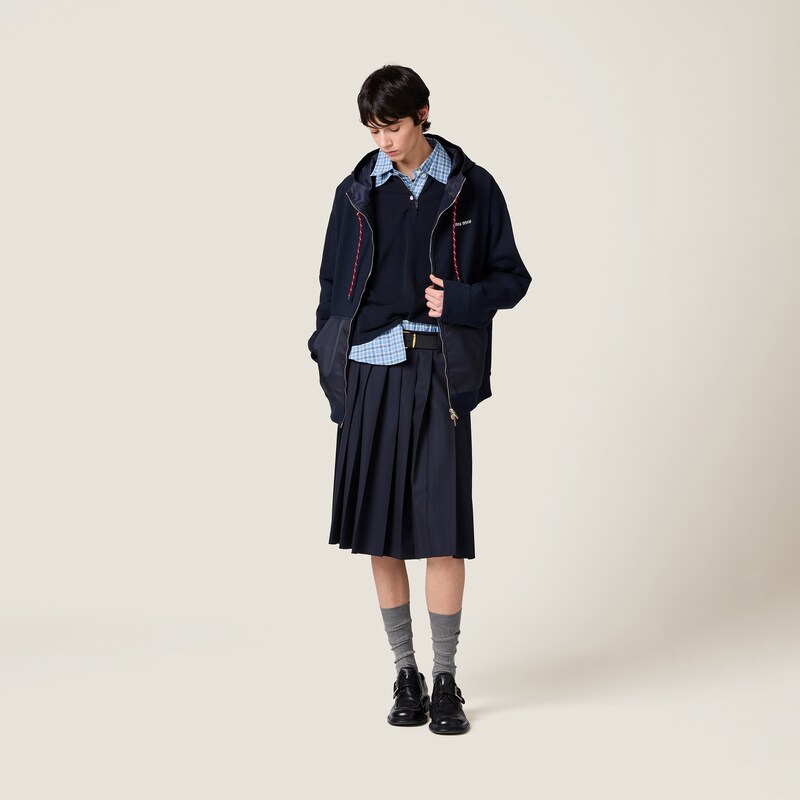 Cotton fleece zipper hoodie