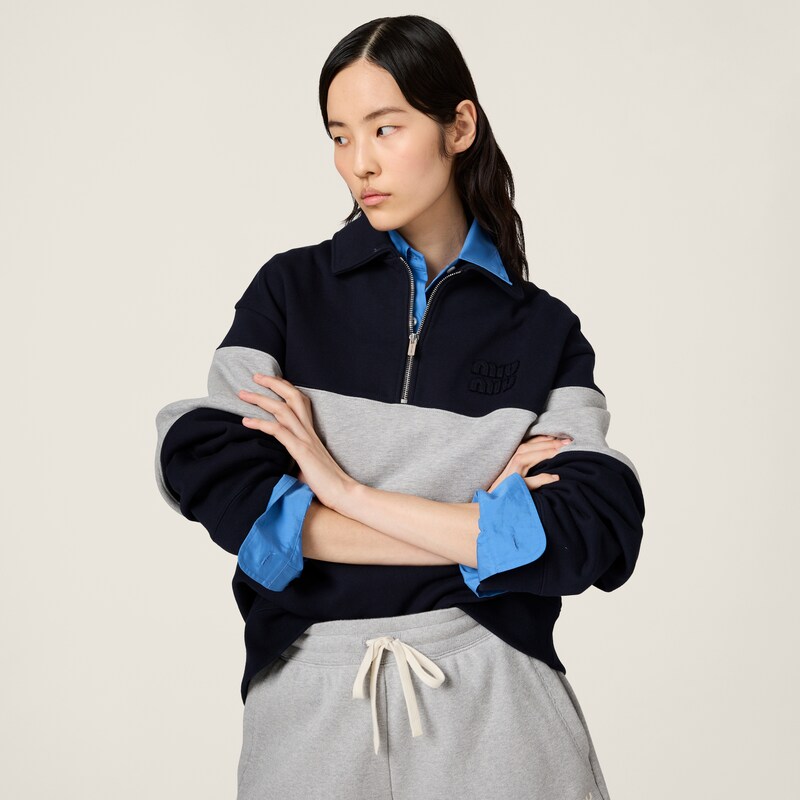 Half-zip cotton sweatshirt
