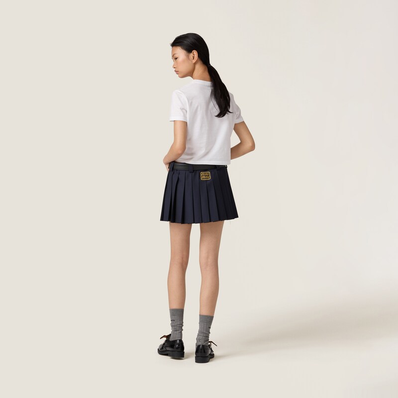 Embroidered cotton jersey T-shirt