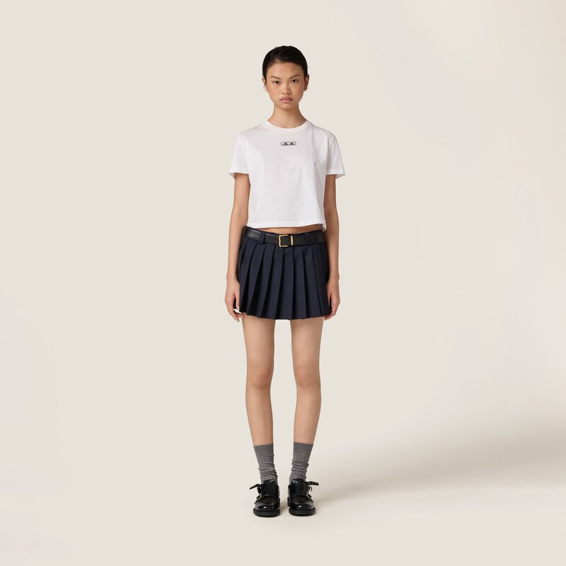 Embroidered cotton jersey T-shirt