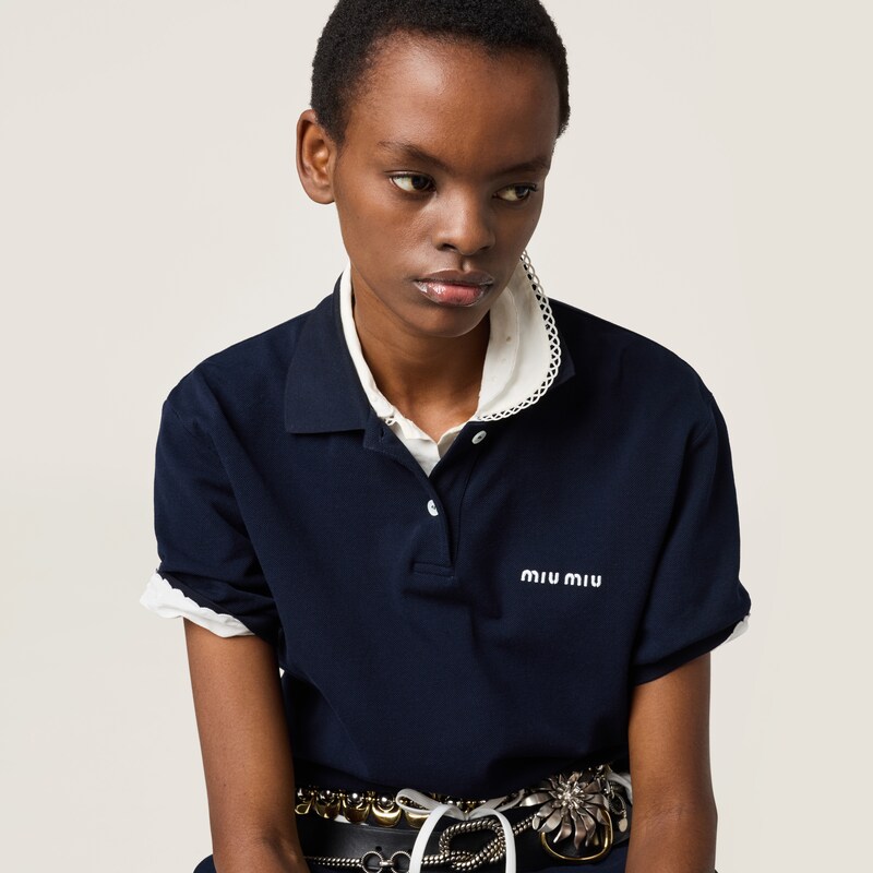Cotton piqué polo shirt