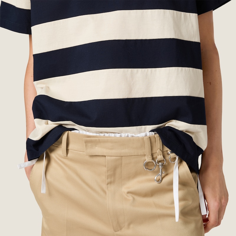 条纹平纹针织T恤