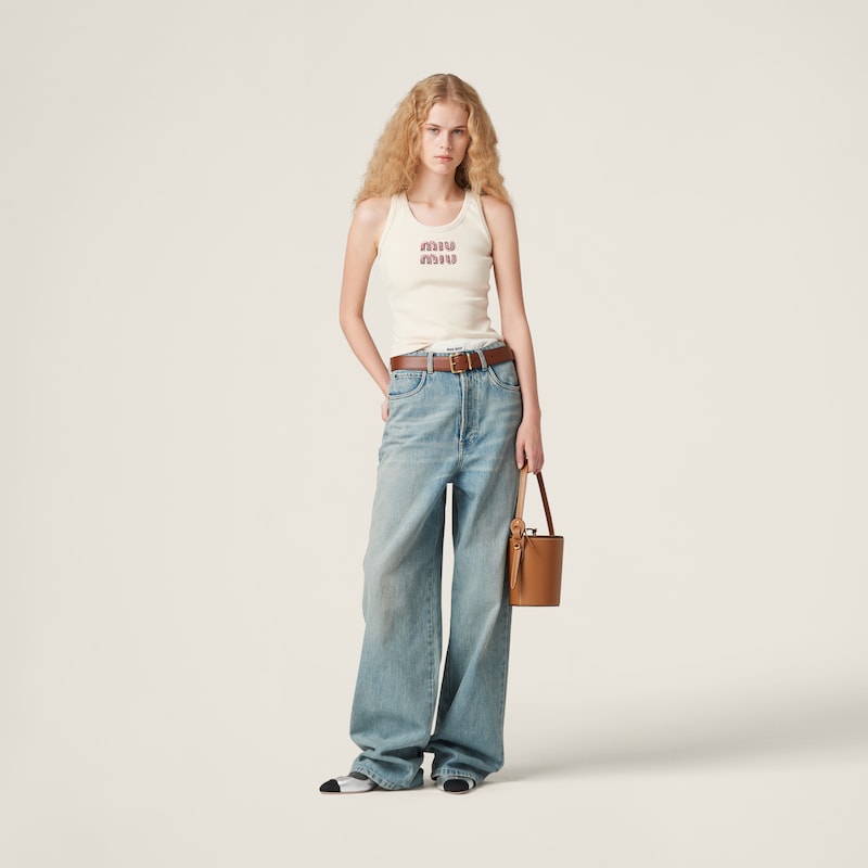Ribbed jersey top