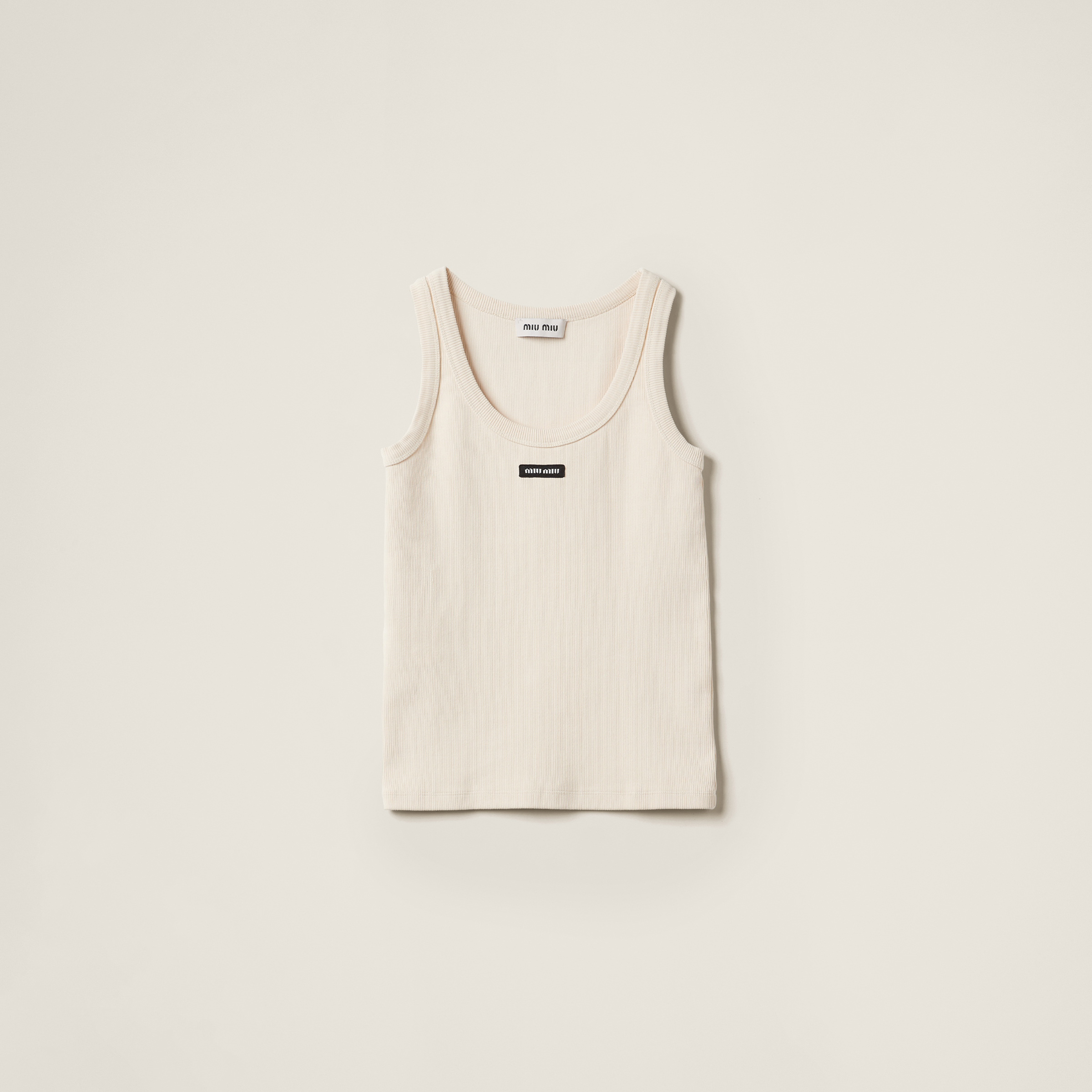 Garment-dyed ribbed knit jersey top