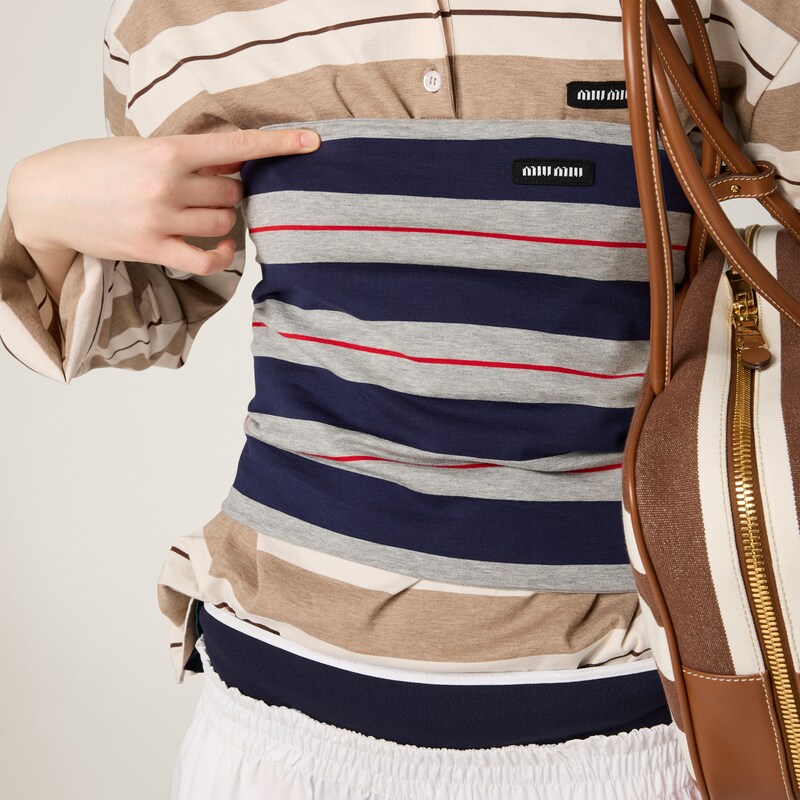Striped jersey top