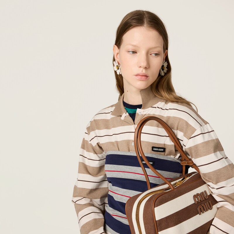 Striped jersey top
