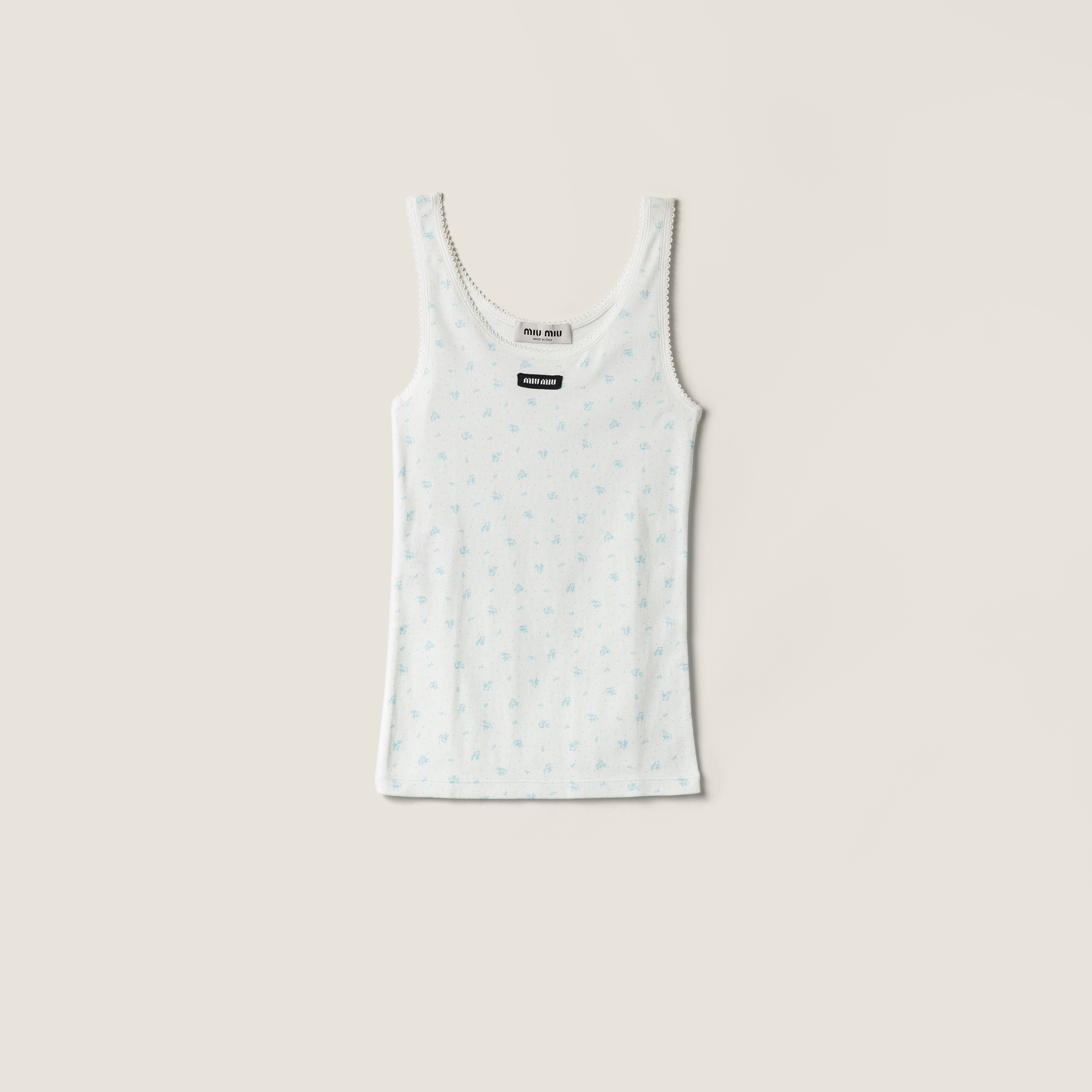 Ribbed jersey tank top