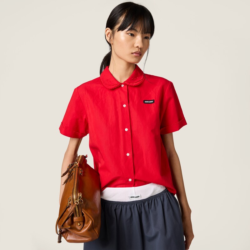 Slubbed poplin shirt