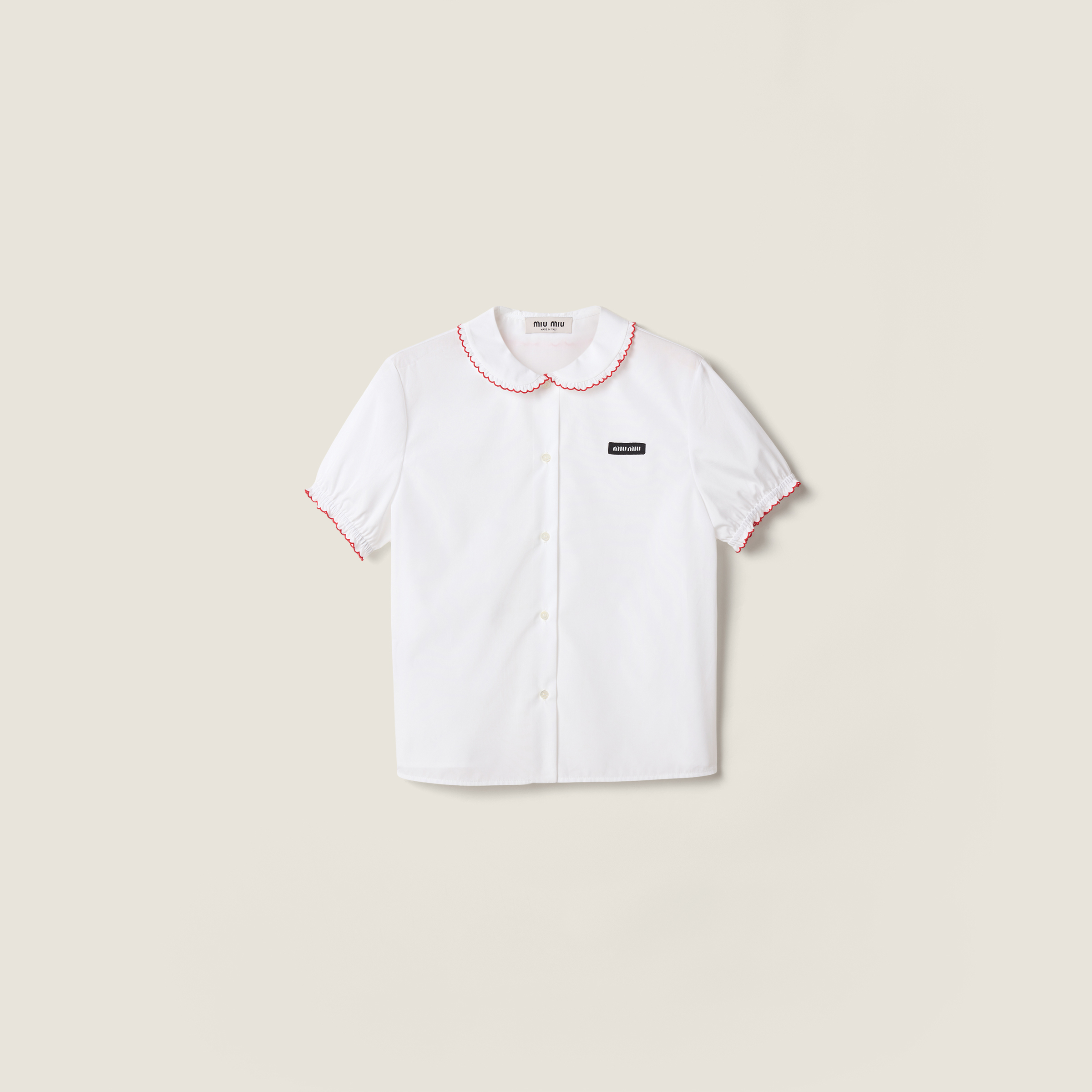 Embroidered poplin shirt