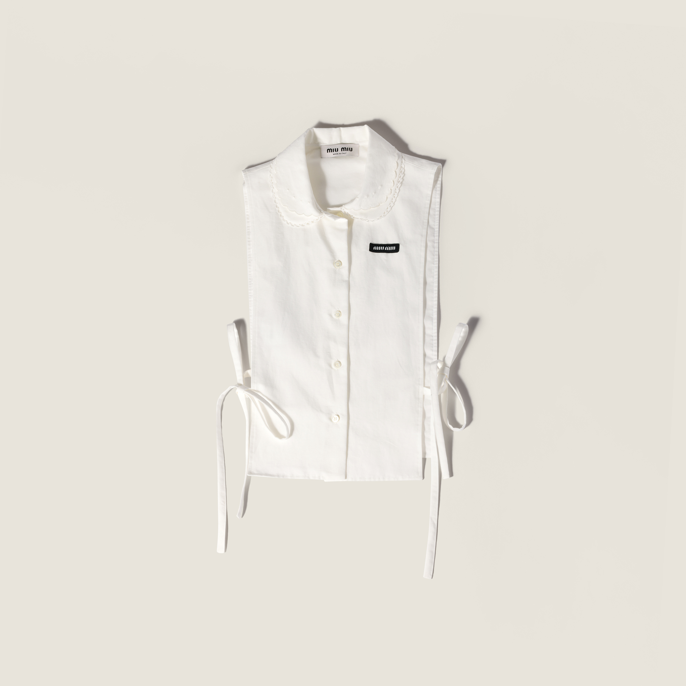 Slubbed poplin side-tie shirt