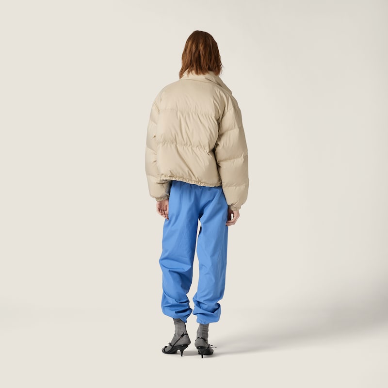 Technical pongé down jacket