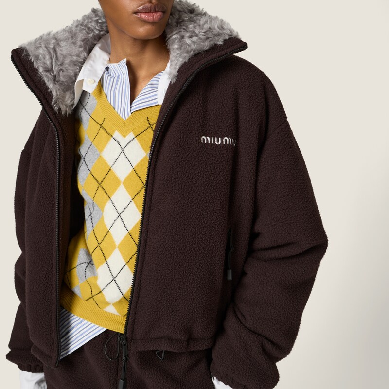 Fleece down jacket