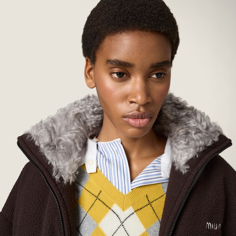 Fleece down jacket
