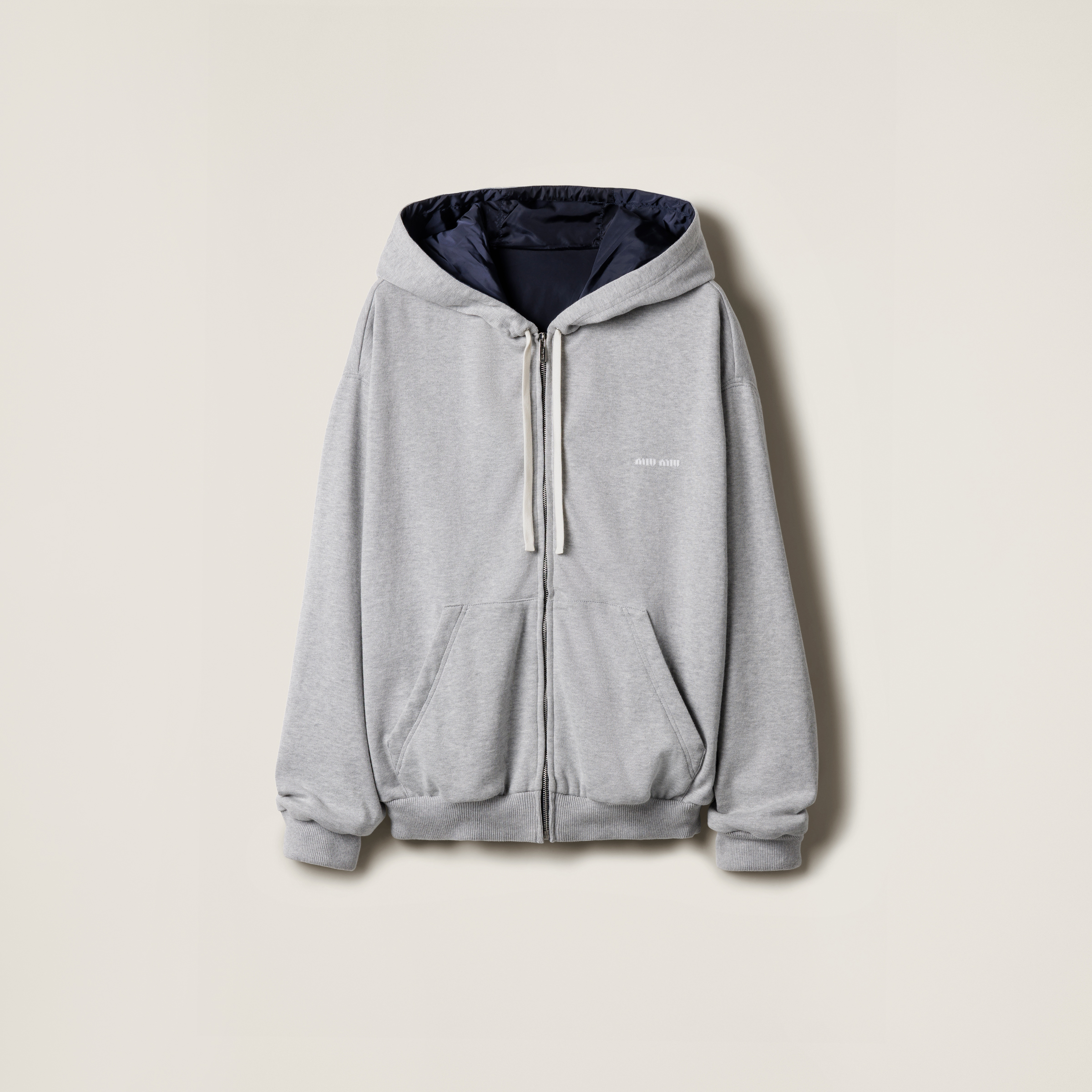 Jersey and technical pongé blouson jacket