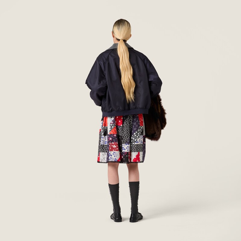 Technical gazar and fleece bomber jacket